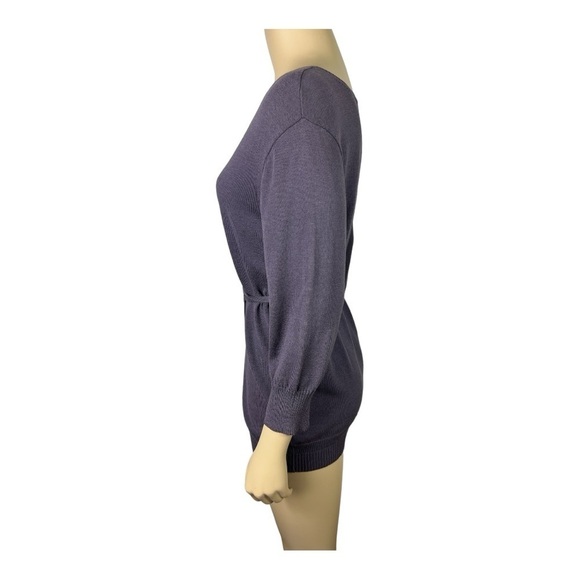 Crea Concept Wrap Knit Top Cotton Blend Purple Made in Italy Sz S - Picture 3 of 11